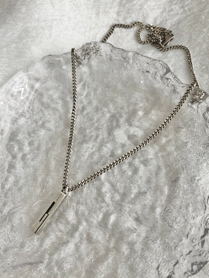 GUCCI Logo SILVER925 Necklace Silver Vintage gsagpu