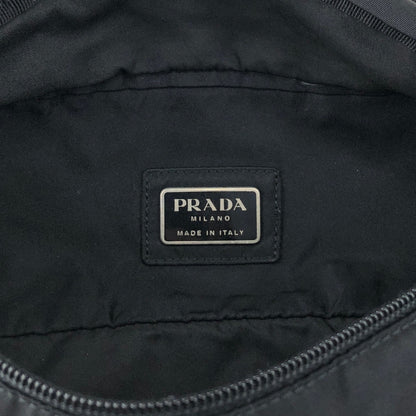 PRADA Tessuto Triangle Logo Sling bag Black Vintage fgihvu