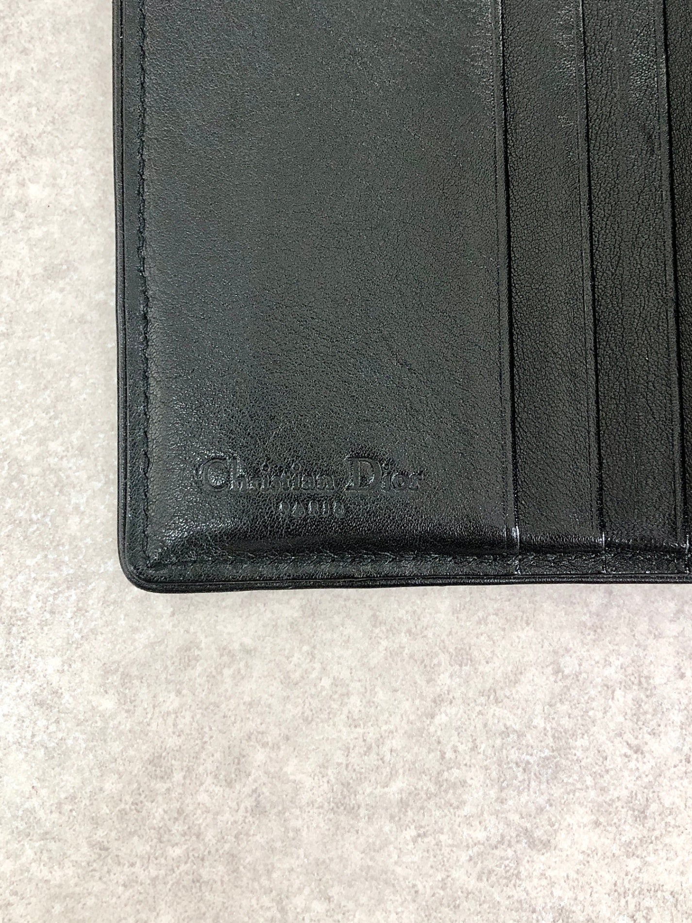 Christian Dior Logo Folded Wallet Black Vintage aps3wd