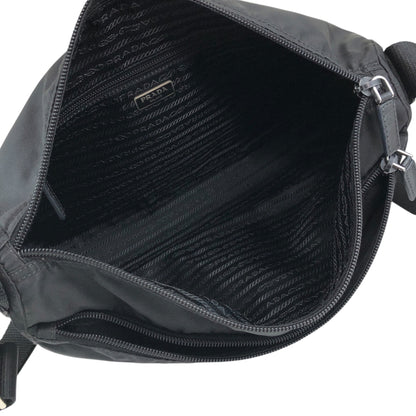 PRADA Triangle Logo Shoulder bag Black Vintage ik68if