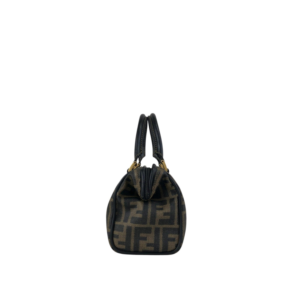 FENDI Zucca Two-way Small Boston bag Shoulder bag Black Vintage prhk66
