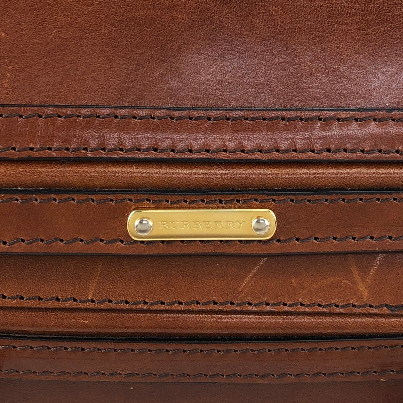 BURBERRYLogo Front Buckle Shoulder bag Brown Vintage 66nxby