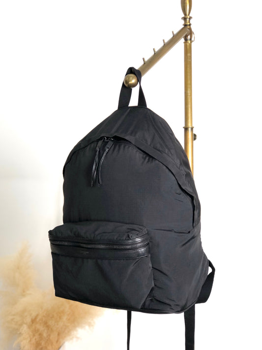 Yves Saint Laurent Logo Backpack Black Vintage 7tw3dp