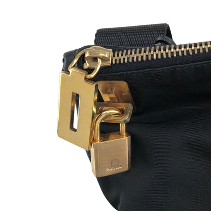 PRADA Triangle Logo Padlock Shoulder bag Black Vintage p4re3s