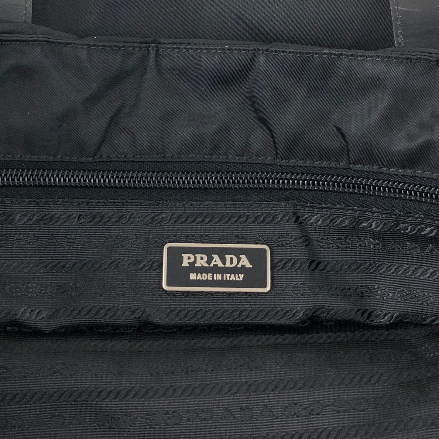 PRADA Tessuto Triangle Logo Totebag Black Vintage xp2biu