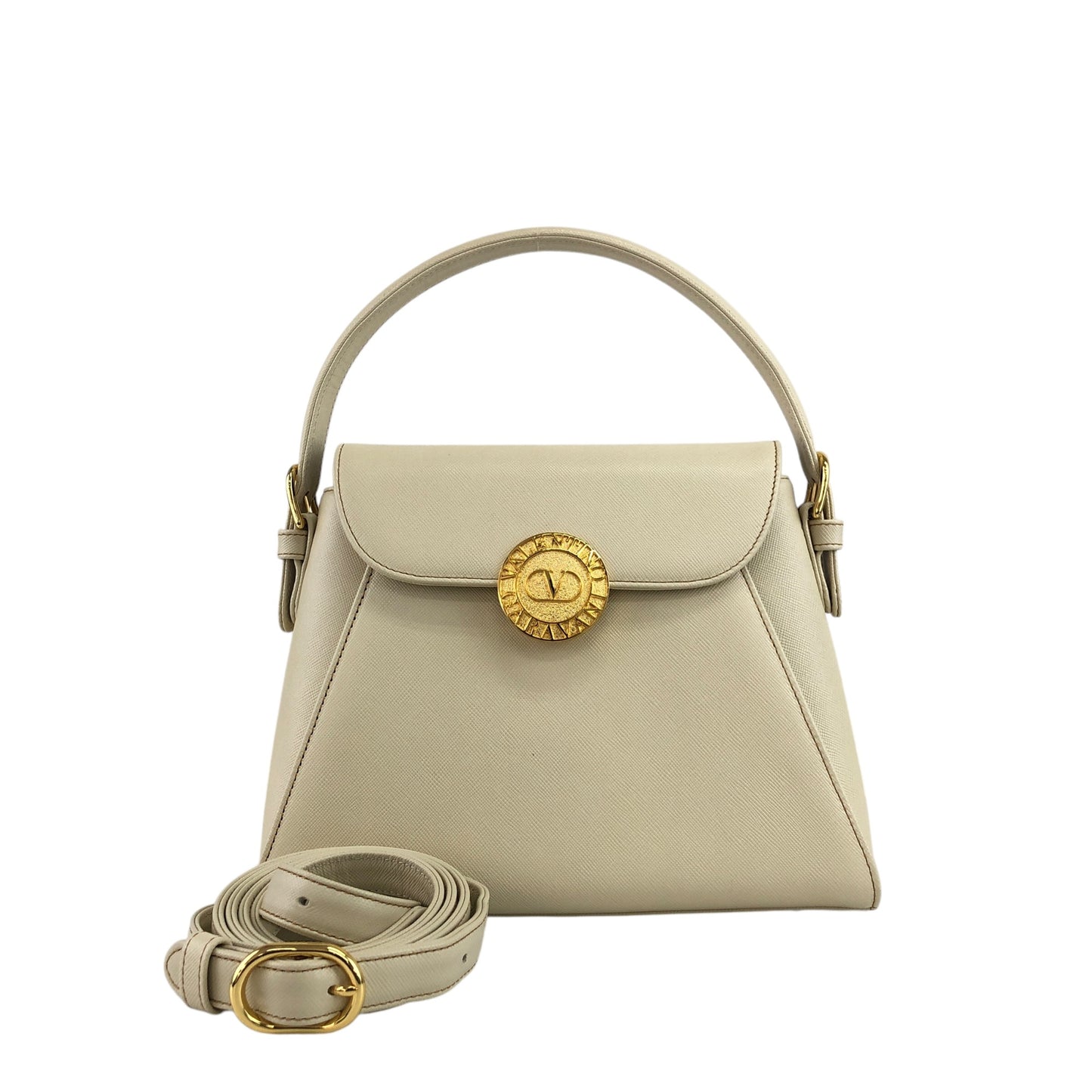 VALENTINO GARAVANI Two-way Handbag Shoulder bag Ivory Vintage t7g327