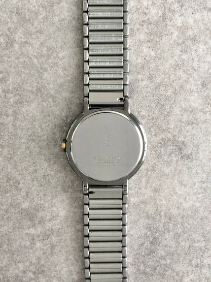 Yves Saint Laurent YSL Logo Watch Silver 4620-E62275 YO Vintage bufvtw