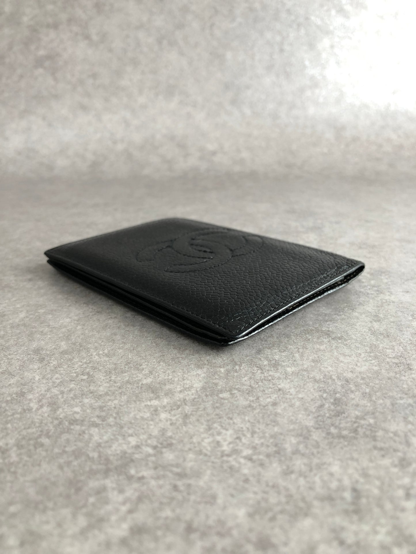 CHANEL Coco Mark Card holder Black Vintage 882n2e