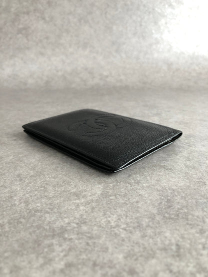 CHANEL Coco Mark Card holder Black Vintage 882n2e