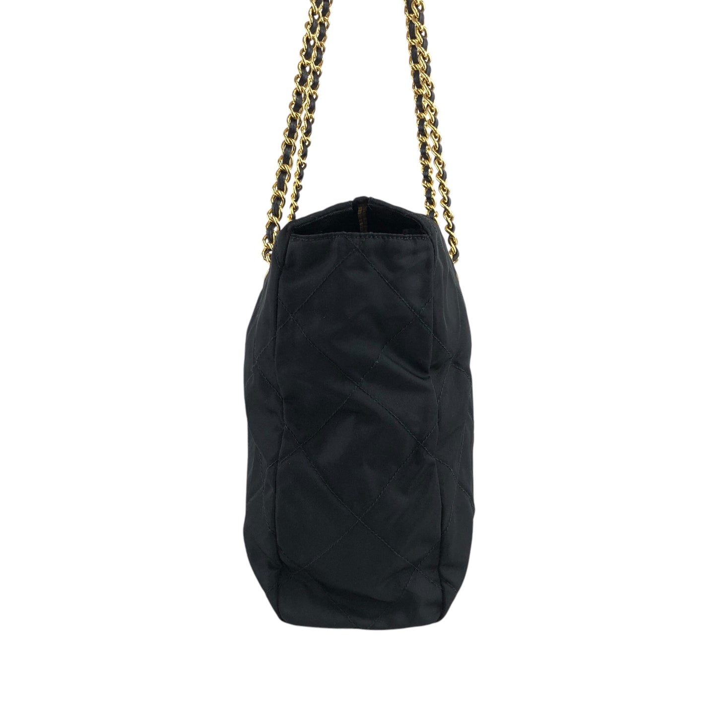 PRADA Triangle Logo Chain Shoulder bag Black Vintage dp2pec