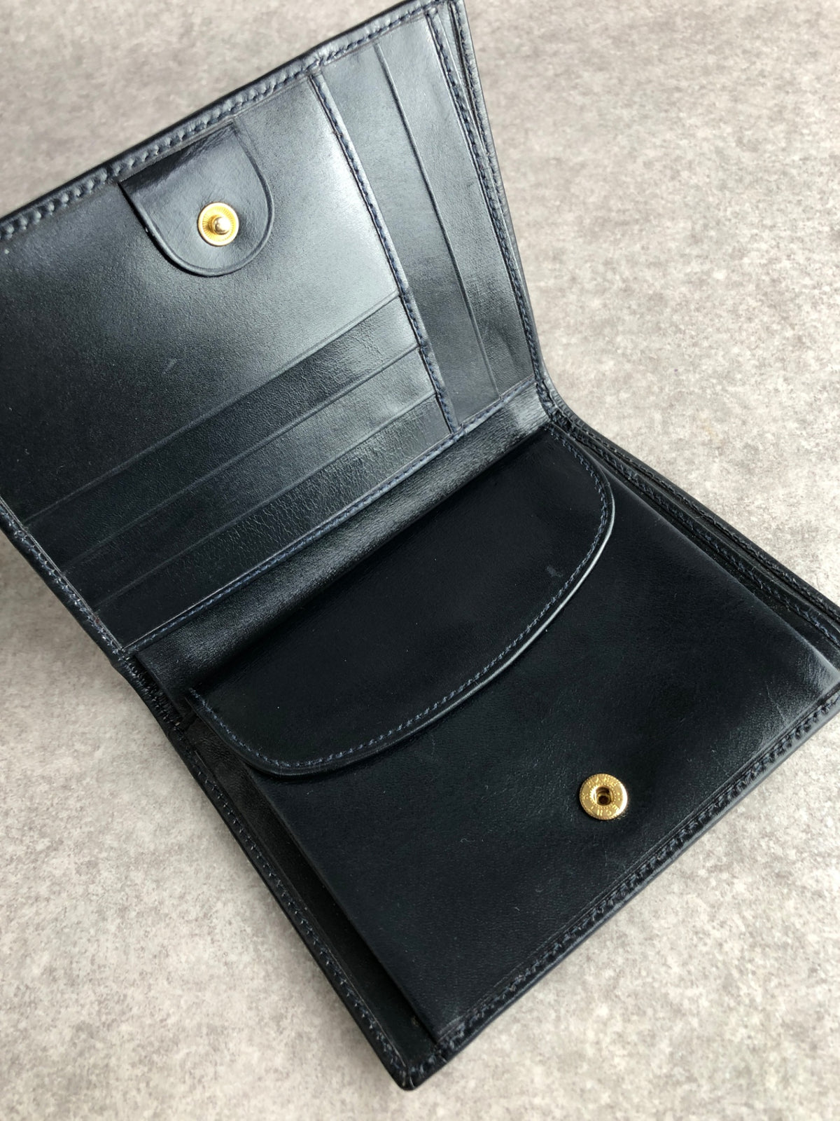 GUCCI Horseshoe Folded Wallet Dark Navy Vintage cvie2b