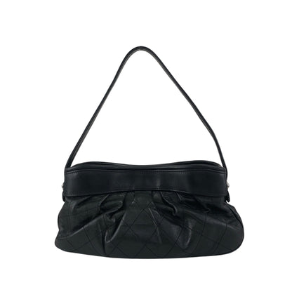 CHANEL Matelasse Logo Shoulder bag Black Vintage mwt523