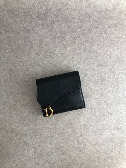 Christian Dior Logo Trifold Wallet Black Vintage 65wdpi