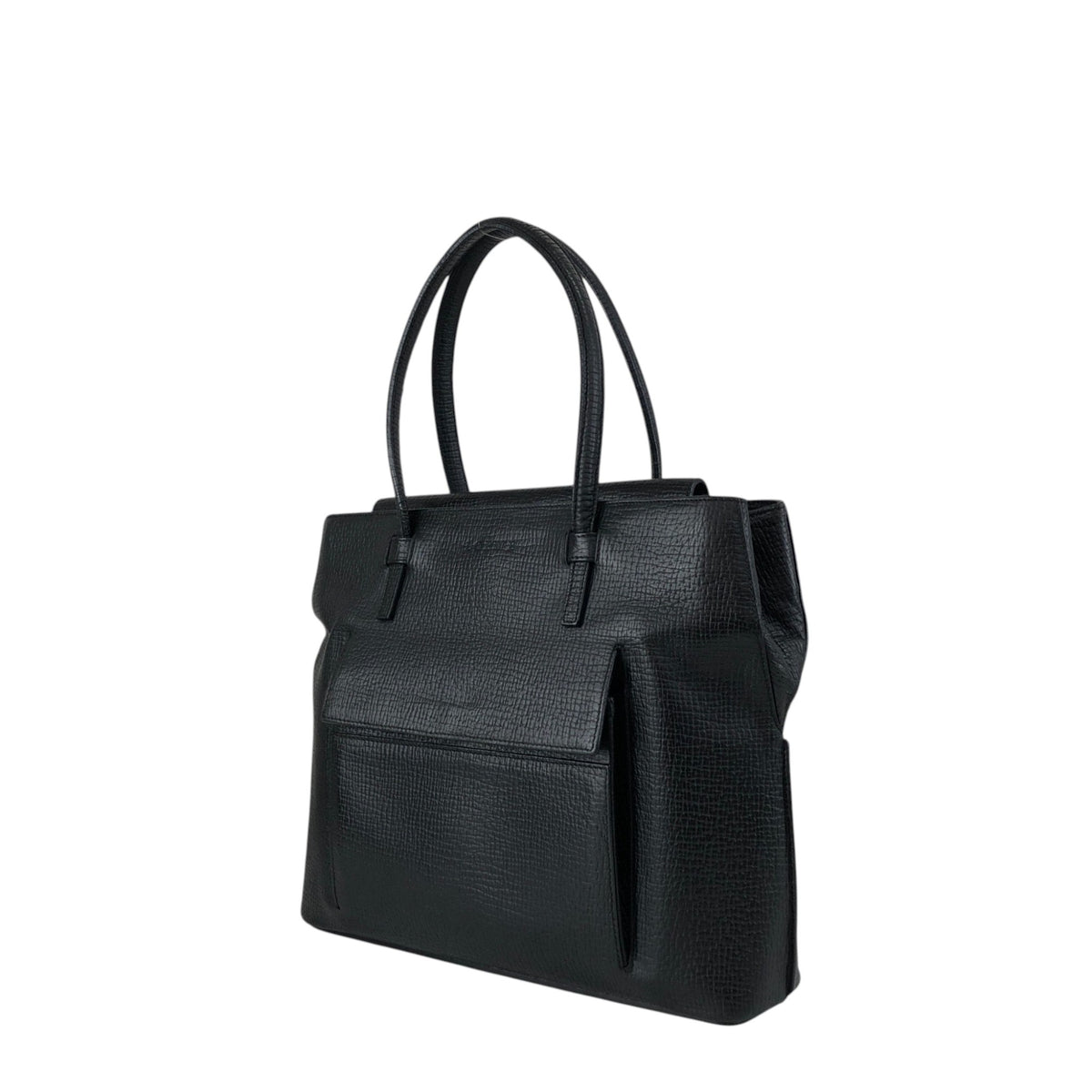 LOEWE Logo Embossed Handbag Black Vintage xvn4mm