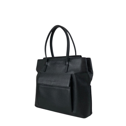 LOEWE Logo Embossed Handbag Black Vintage xvn4mm