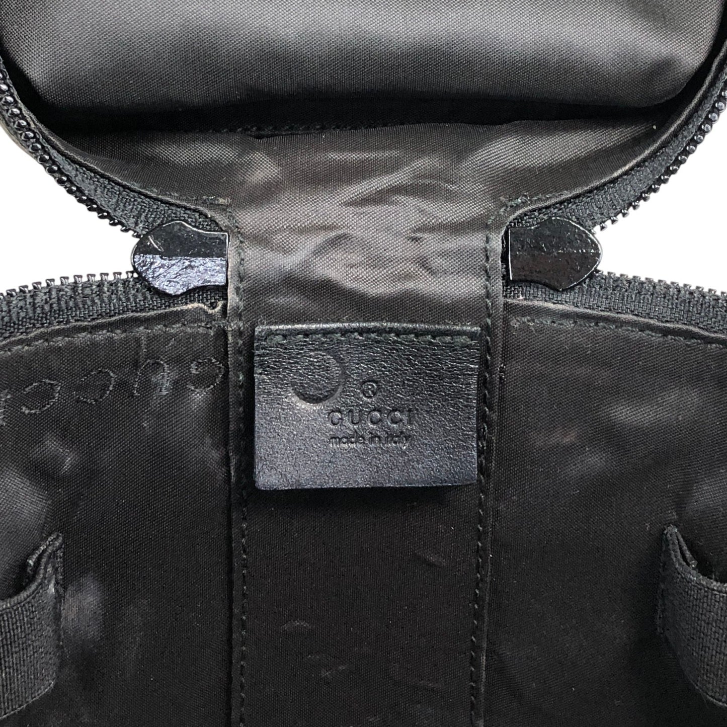 GUCCI GG Canvas Handbag Vanity bag Black Vintage menarj