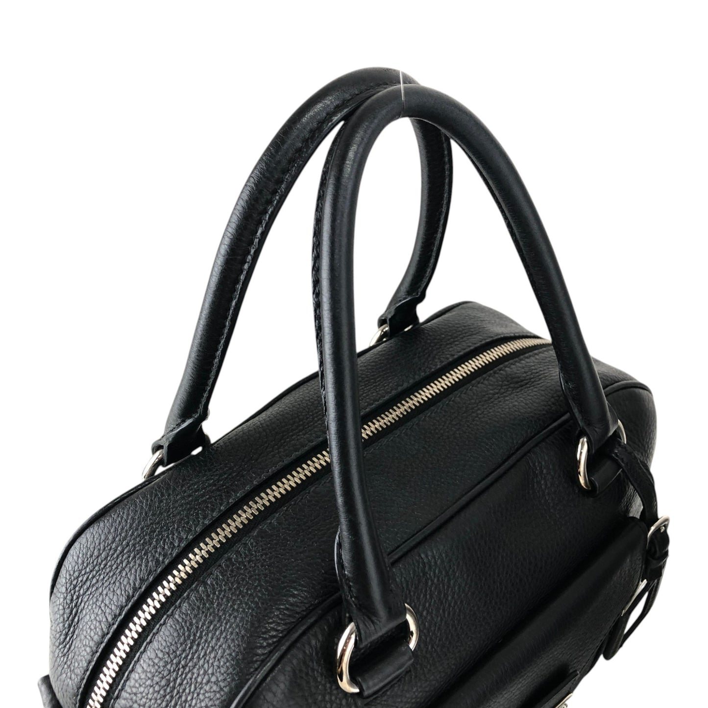 PRADA Logo Two-way Small Boston bag Shoulder bag Black Vintage 6yvxeb