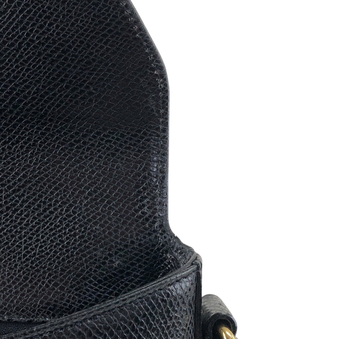 Yves Saint Laurent Logo Stitch Shoulder bag Black Vintage umrsfj