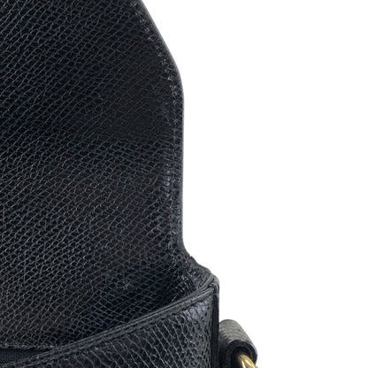 Yves Saint Laurent Logo Stitch Shoulder bag Black Vintage umrsfj