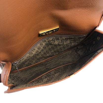 Yves Saint Laurent YSL Logo Leather Shoulder bag Brown Vintage agjzhw