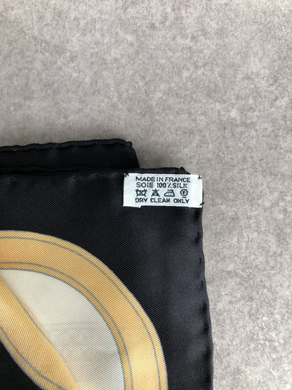 HERMES Silk100％ Scarf Beige×White GRAND APPARAT Vintage 2r43bd