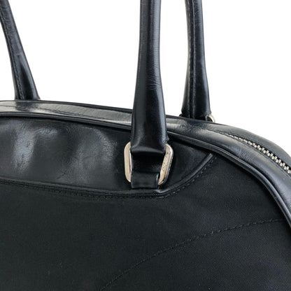 PRADA Triangle Logo Handbag Boston bag Black Vintage mh4xag