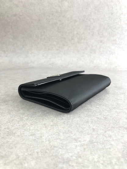 PRADA Triangle Logo Trifold Wallet Black Vintage kiyi6h