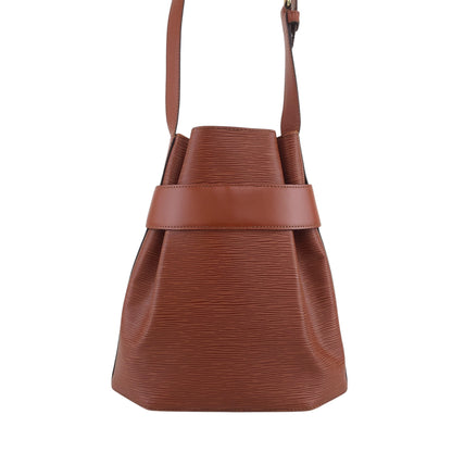 LOUIS VUITTON Epi Drawstring Shoulder bag Brown Vintage ij3uzs