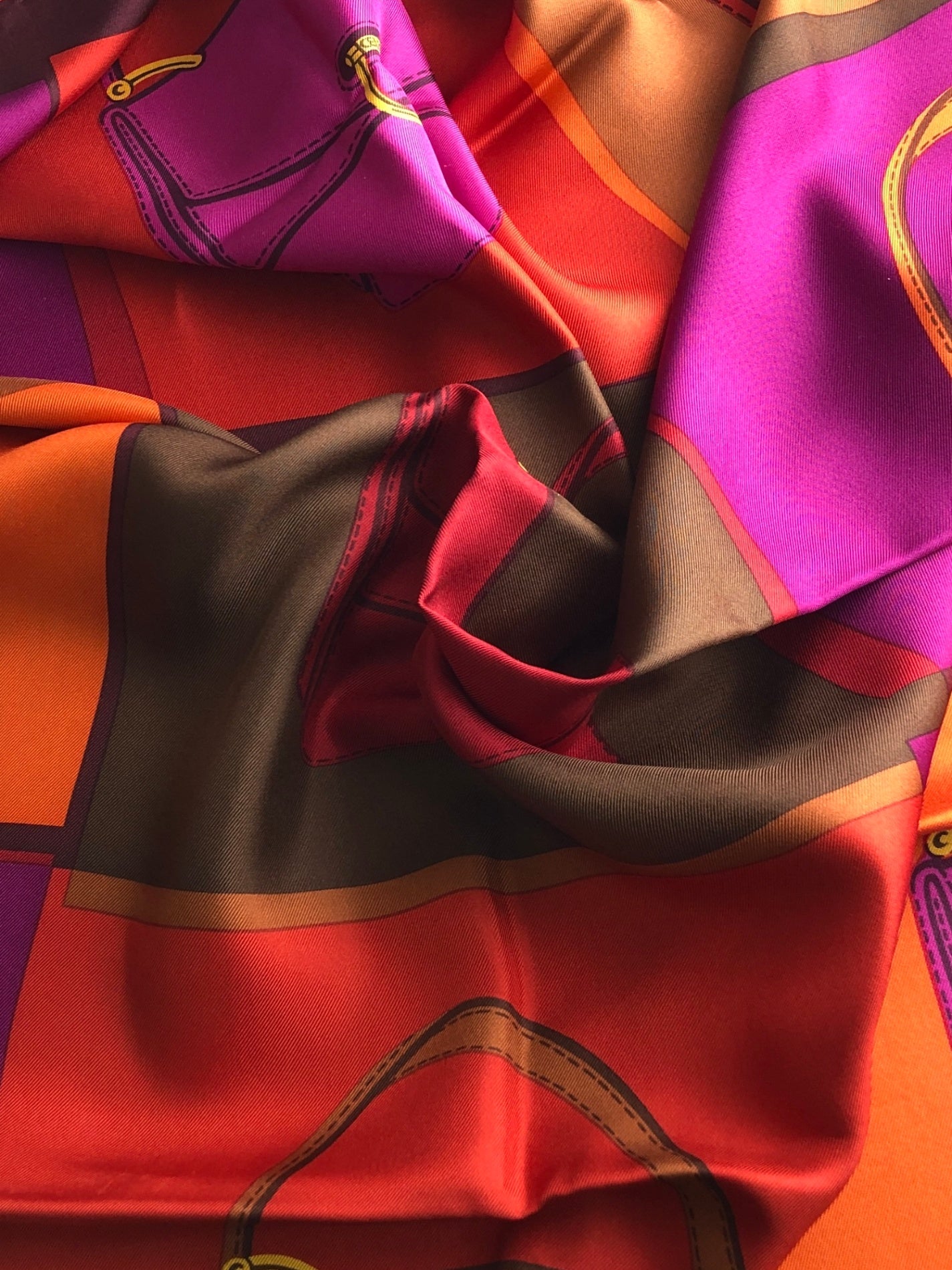 CELINE Gancini Scarf Orange Vintage 7xaim4