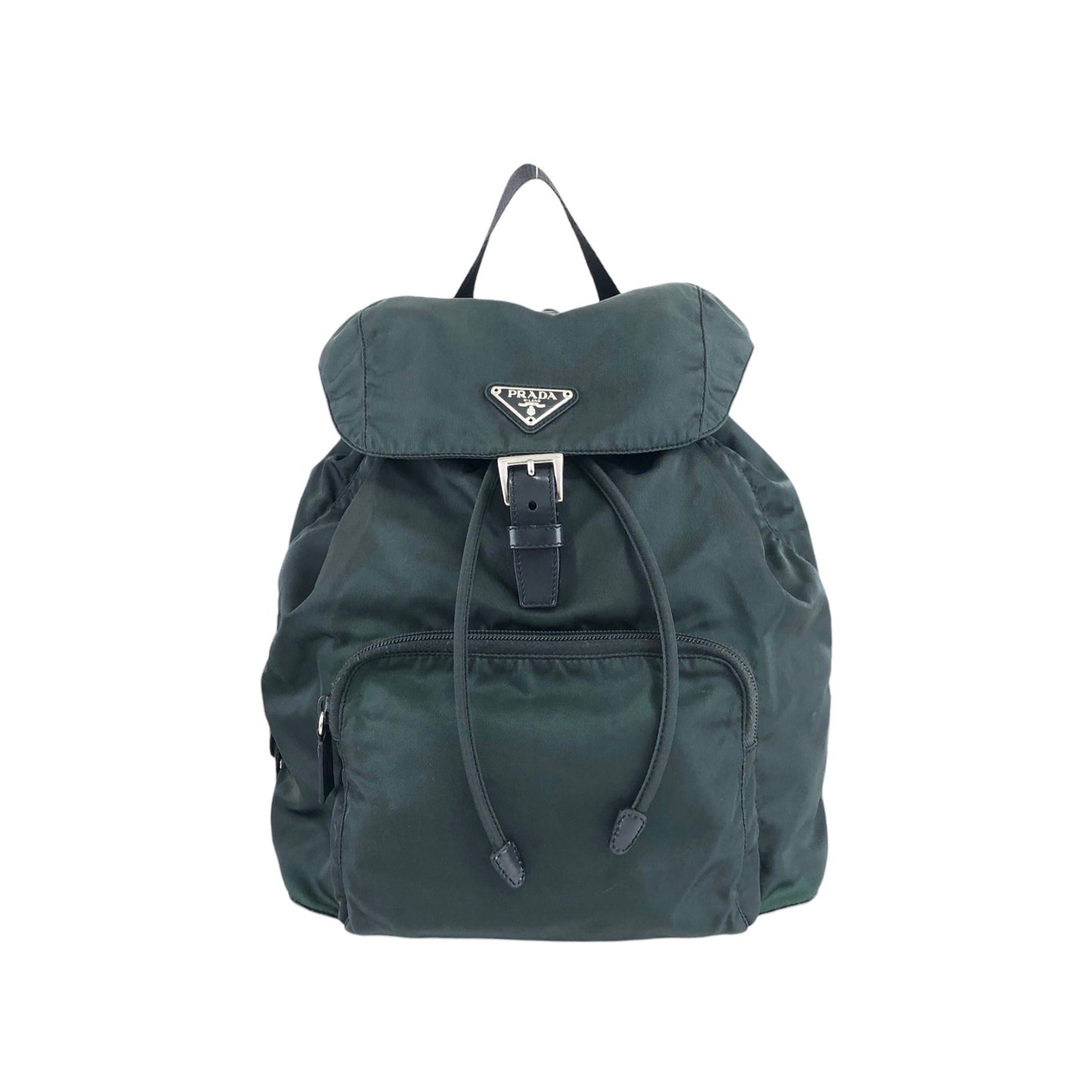 PRADA Tessuto Triangle Logo Bucket bag Green Vintage nxdhfi