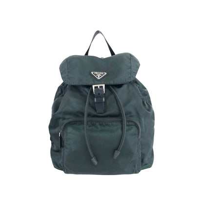 PRADA Tessuto Triangle Logo Bucket bag Green Vintage nxdhfi