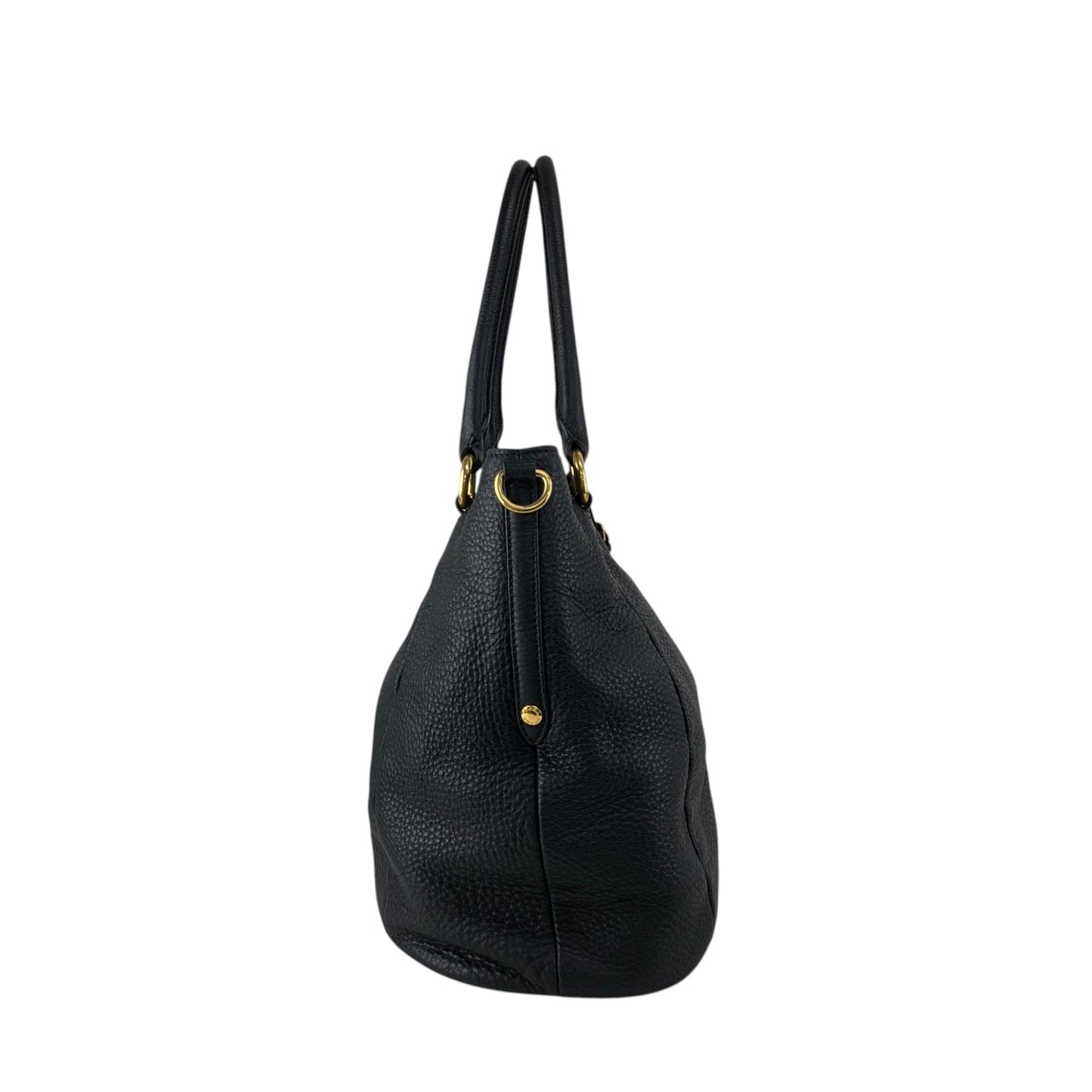 PRADA Logo Two-way Handbag Shoulder bag Black Vintage yhj7uy