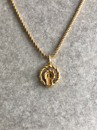 Christian Dior CD Logo Necklace Gold Vintage ppz76w