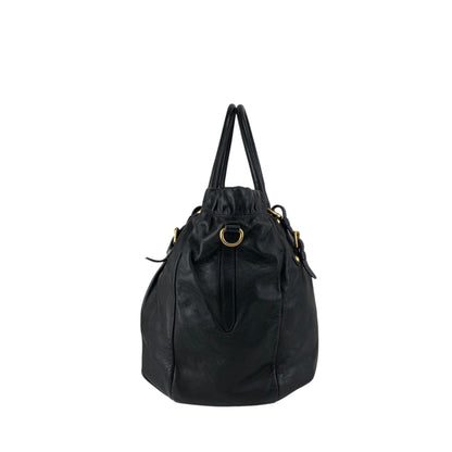 PRADA Logo Two-way Handbag Shoulder bag Black Vintage t5sy7s