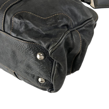 PRADA Triangle Logo Handbag Gray Vintage x8guys