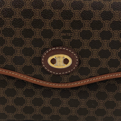 CELINE Macadam Blason Shoulder bag Brown Vintage 2mumnz