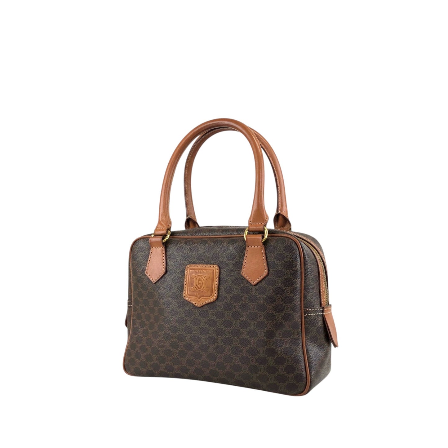 CELINE Macadam Blason Two-way Handbag Shoulder bag Brown Vintage 58rwg8