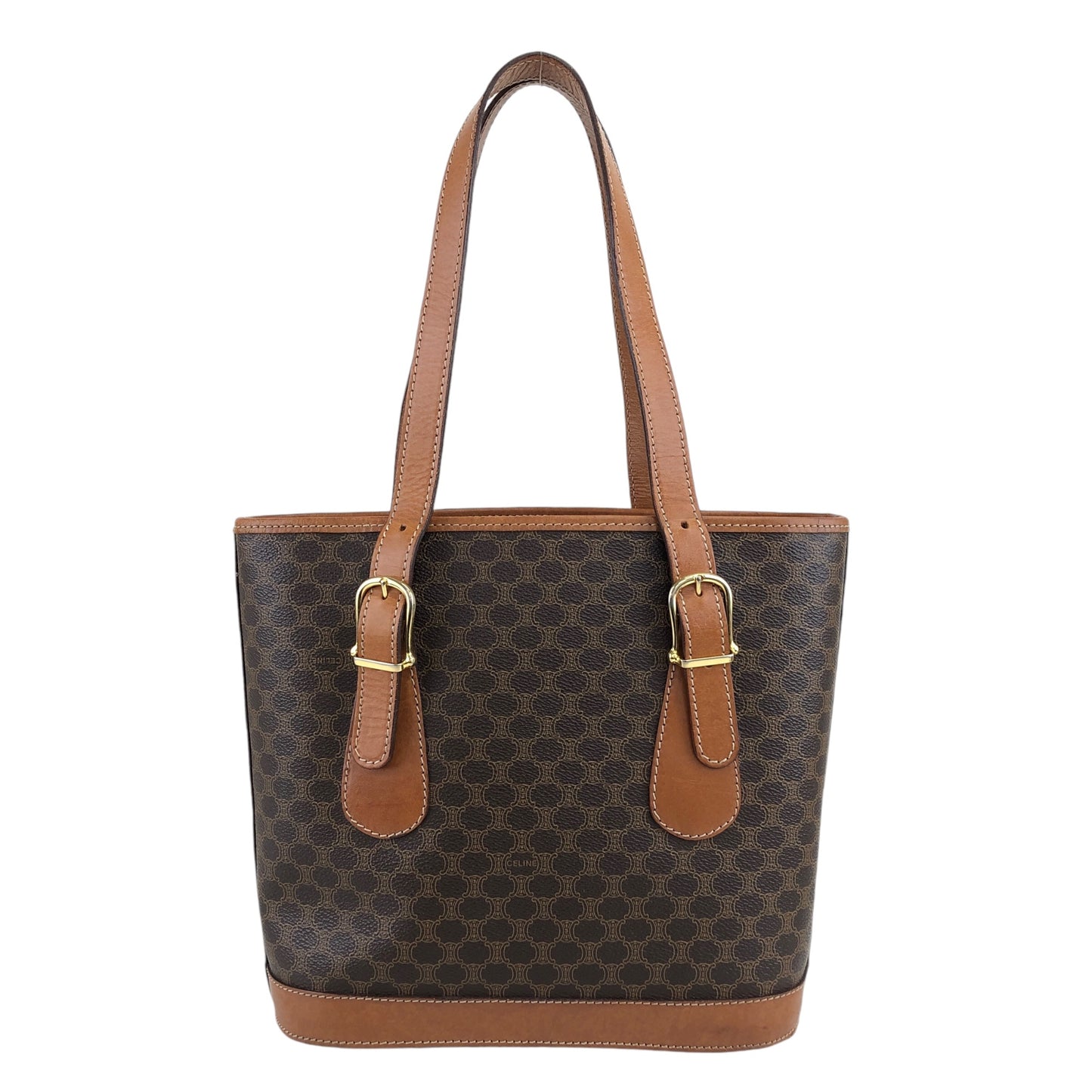 CELINE Macadam  Blason Handbag Totebag Brown Vintage 6gr8j7