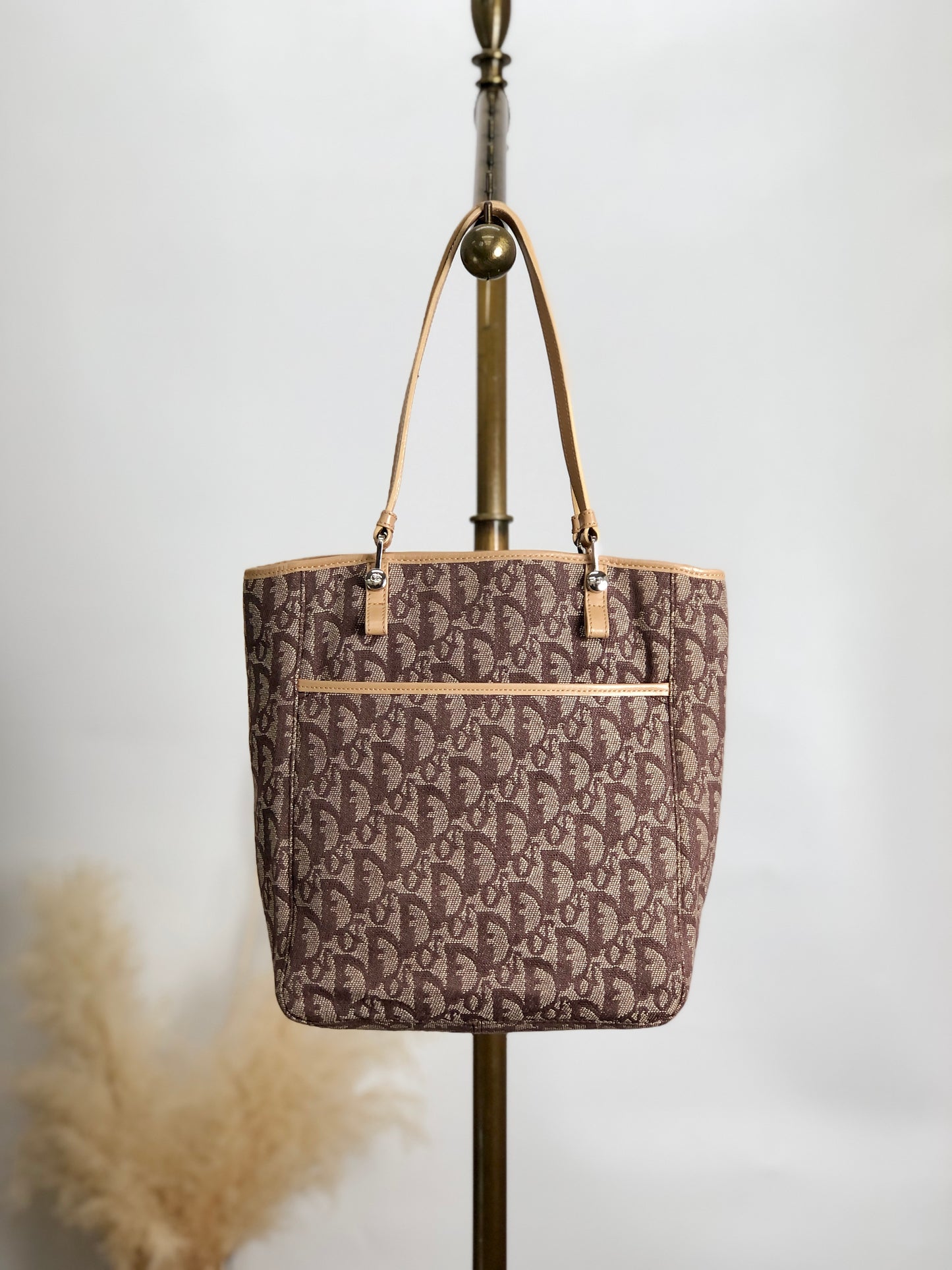 Christian Dior Trotter Shoulder bag Totebag Beige Vintage 3z4g57