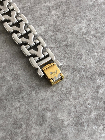 Yves Saint Laurent YSL Logo Watch Gold×Silver 5430-F43089 Vintage vvmgf8