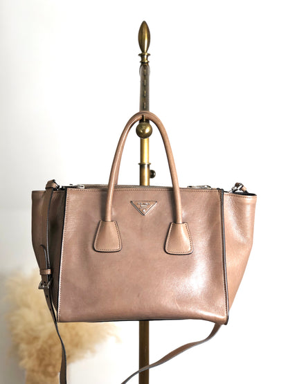 PRADA Triangle Logo Two-way Handbag Shoulder bag Brown Vintage miurph