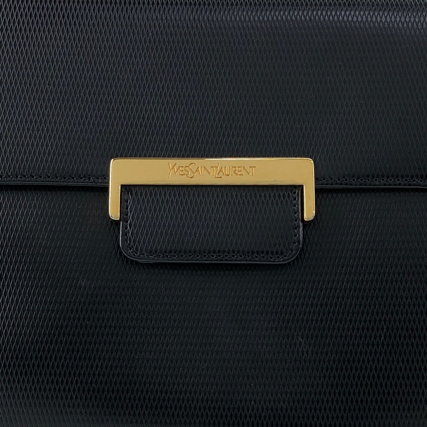 Yves Saint Laurent Logo Shoulder bag Black Vintage avbr5u