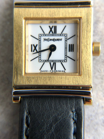 Yves Saint Laurent Quartz Watch Gold Vintage 5420-H47599 55i8eh