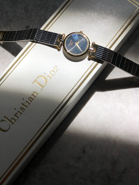 Christian Dior Quartz Watch Silver×Gold 3025 Vintage y5w3g6