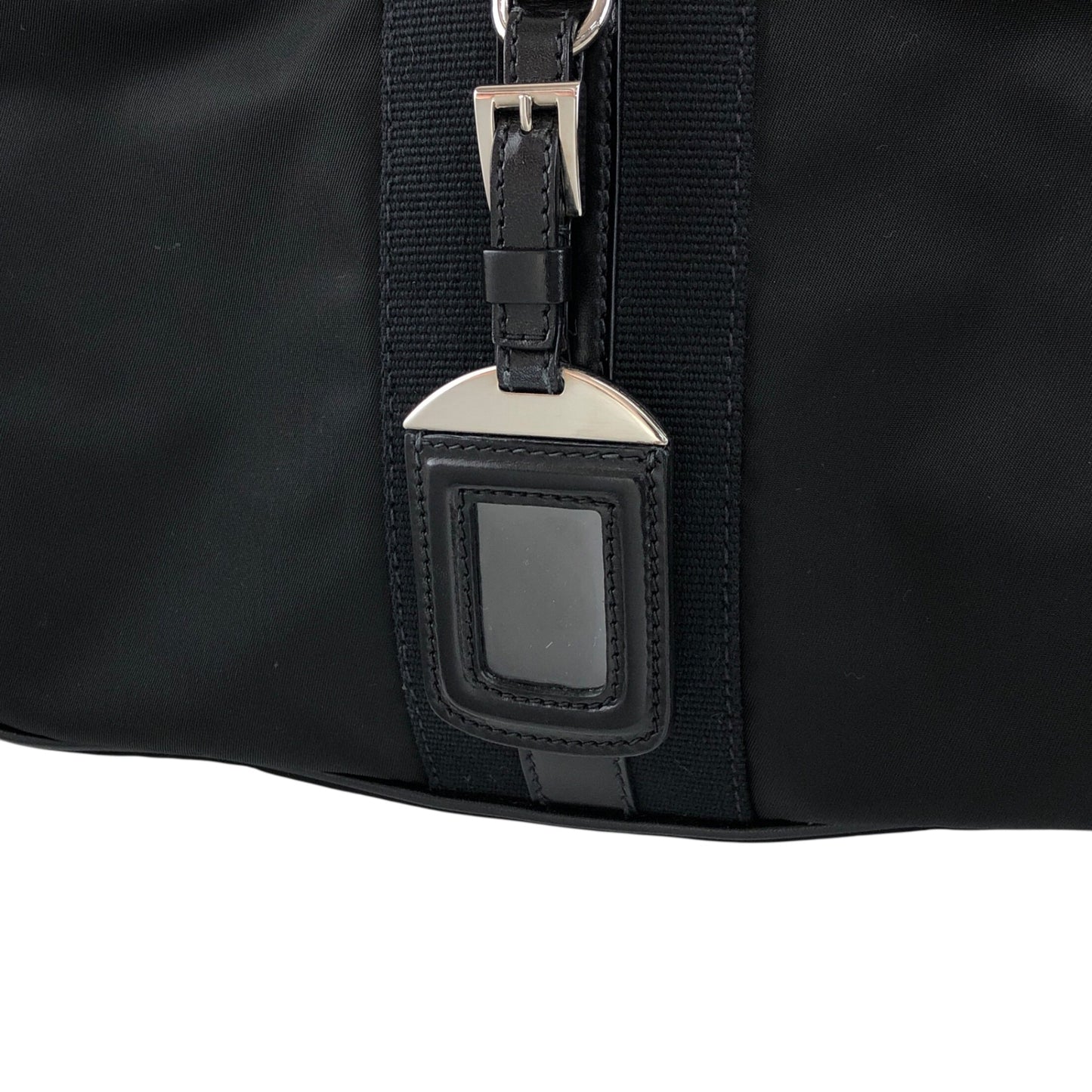 PRADA Triangle Logo   Shoulder bag Hobobag Black Vintage 4nfw5t