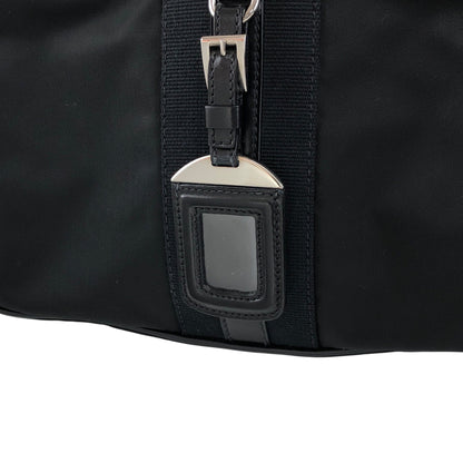 PRADA Triangle Logo   Shoulder bag Hobobag Black Vintage 4nfw5t