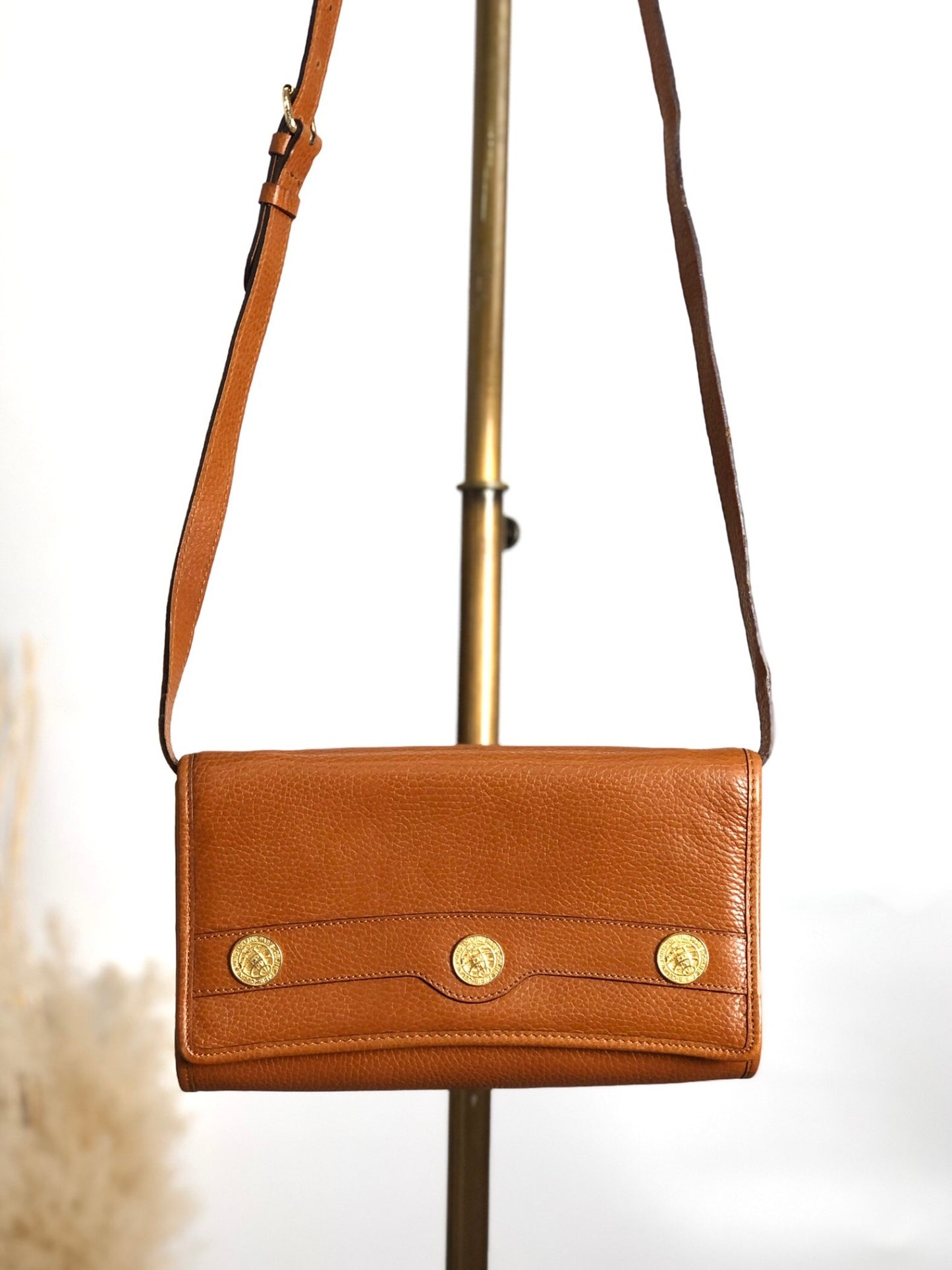 CELINE Coin Motif Shoulder bag Camel Vintage vrwuni