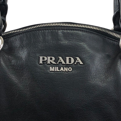 PRADA Logo Handbag Black Vintage w6ty5k