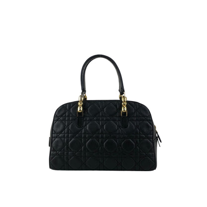 Christian Dior Cannage Small Boston bag Handbag Black Vintage ffmc6u