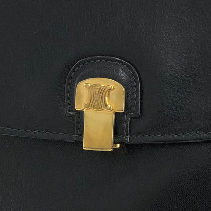 CELINE Triomphe 皮革斜背包 黑色 復古 2em4ef 